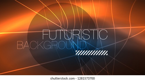 Neon leuchtend magischer Hintergrund, Neonbanner, Nachthimmelhintergrund. Magischer Licht-Vektoreffekt. Abstraktes Weihnachtsmuster.