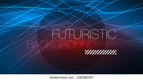 Fondo mágico brillante neón, pancarta de neón, papel tapiz de cielo nocturno. Efecto vector de luz mágica. Patrón abstracto de Navidad.