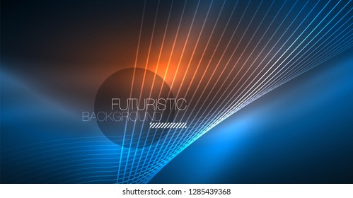 Neon leuchtend magischer Hintergrund, Neonbanner, Nachthimmelhintergrund. Magischer Licht-Vektoreffekt. Abstraktes Weihnachtsmuster.