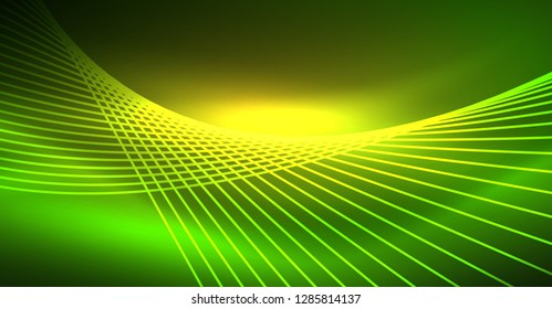 Neon leuchtend magischer Hintergrund, Neonbanner, Nachthimmelhintergrund. Magischer Licht-Vektoreffekt. Abstraktes Weihnachtsmuster.