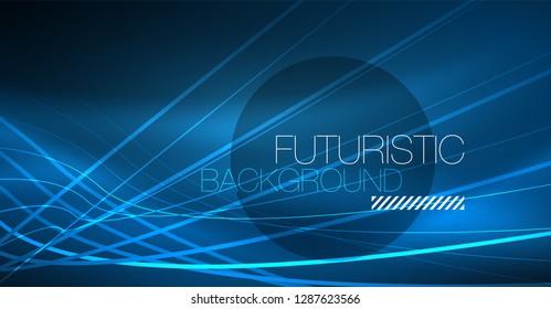Neon glowing magic background, neon banner, night sky wallpaper. Magic light vector effect. Christmas abstract pattern.