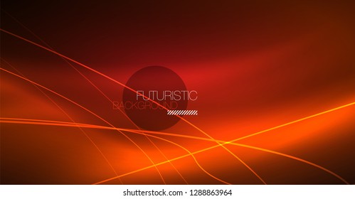 Neon glowing magic background, neon banner, night sky wallpaper. Magic light vector effect. Christmas abstract pattern.
