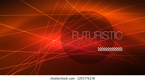 Neon glowing magic background, neon banner, night sky wallpaper. Magic light vector effect. Christmas abstract pattern.