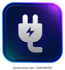 Icono de enchufe brillante de neón símbolo de energía y conexión