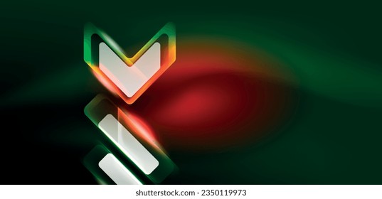 Líneas y flechas tecno brillantes, plantilla de fondo abstracto de alta tecnología futurista