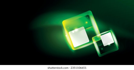 Líneas y flechas tecno brillantes, plantilla de fondo abstracto de alta tecnología futurista