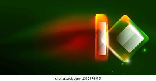 Líneas y flechas tecno brillantes, plantilla de fondo abstracto de alta tecnología futurista