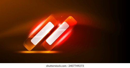 Neon glowing techno lines and arrows, hi-tech futuristic abstract background template