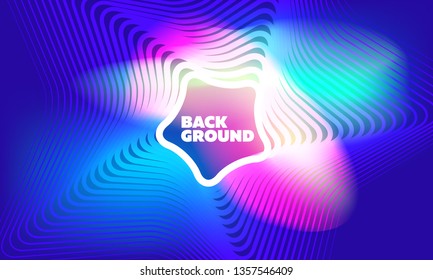 Neon glowing techno lines banner, hi-tech futuristic abstract background template with geometrical shapes. Bright colorful vector texture for web and presentation.