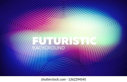 Neon glowing techno lines banner, hi-tech futuristic abstract background template with geometrical shapes. Bright colorful vector texture for web and presentation.