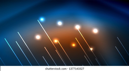 Neon linhas de tecno brilhantes, azul hi-tech modelo de fundo abstrato futurista