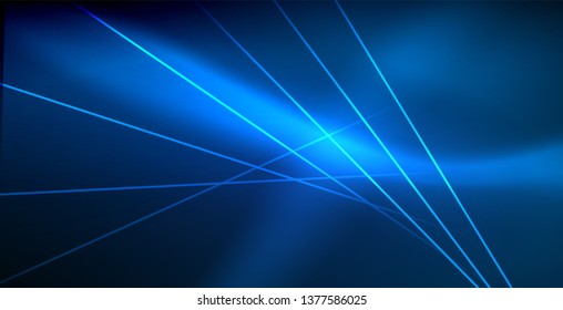 Neonleuchtende Techno-Linien, blaue, futuristische, abstrakte Hintergrund-Vorlage