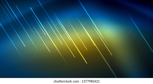 Neonleuchtende Techno-Linien, blaue, futuristische, abstrakte Hintergrund-Vorlage