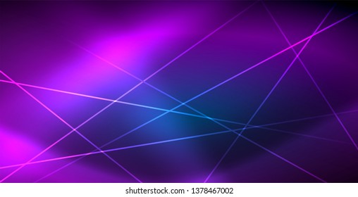 Neonleuchtende Techno-Linien, blaue, futuristische, abstrakte Hintergrund-Vorlage