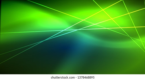 Líneas tecno brillantes neón, plantilla de fondo abstracto azul de alta tecnología futurista