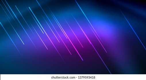 Neon linhas de tecno brilhantes, azul hi-tech modelo de fundo abstrato futurista