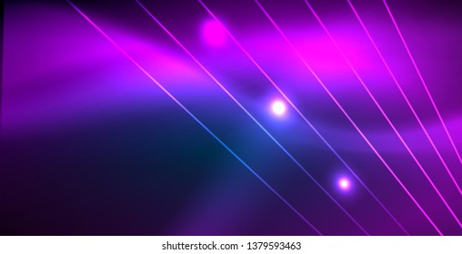 Líneas tecno brillantes neón, plantilla de fondo abstracto azul de alta tecnología futurista