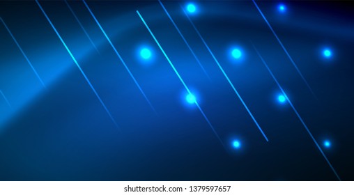 Neon linhas de tecno brilhantes, azul hi-tech modelo de fundo abstrato futurista