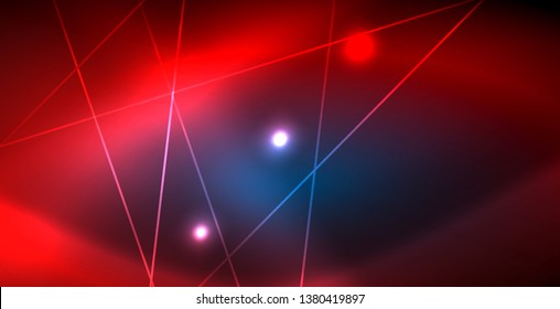 Neon glowing techno lines, blue hi-tech futuristic abstract background template