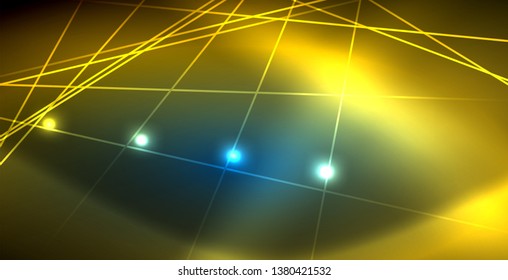 Neonleuchtende Techno-Linien, blaue, futuristische, abstrakte Hintergrund-Vorlage