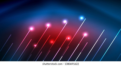Neon linhas de tecno brilhantes, azul hi-tech modelo de fundo abstrato futurista