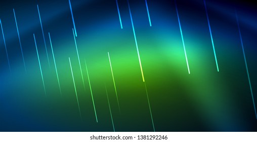 Neon glowing techno lines, blue hi-tech futuristic abstract background template