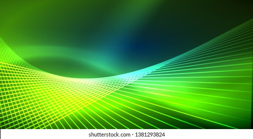 Neonleuchtende Techno-Linien, blaue, futuristische, abstrakte Hintergrund-Vorlage