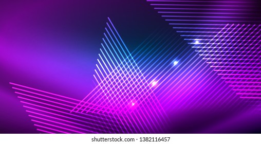 Neonleuchtende Techno-Linien, blaue, futuristische, abstrakte Hintergrund-Vorlage