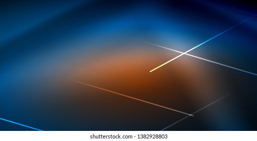 Neon linhas de tecno brilhantes, azul hi-tech modelo de fundo abstrato futurista