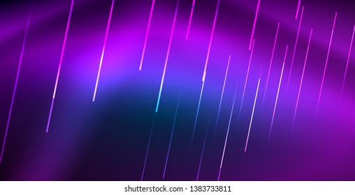 Neon glowing techno lines, blue hi-tech futuristic abstract background template