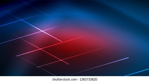 Neonleuchtende Techno-Linien, blaue, futuristische, abstrakte Hintergrund-Vorlage