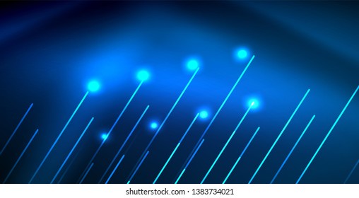 Neonleuchtende Techno-Linien, blaue, futuristische, abstrakte Hintergrund-Vorlage
