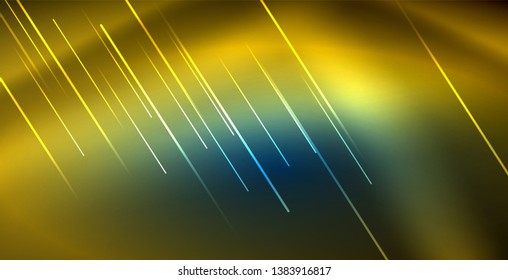 Neonleuchtende Techno-Linien, blaue, futuristische, abstrakte Hintergrund-Vorlage