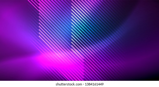 Neonleuchtende Techno-Linien, blaue, futuristische, abstrakte Hintergrund-Vorlage