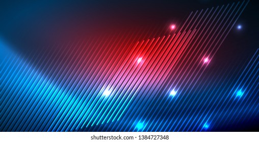 Neonleuchtende Techno-Linien, blaue, futuristische, abstrakte Hintergrund-Vorlage