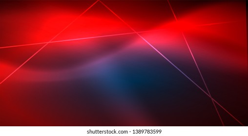 Neon glowing techno lines, blue hi-tech futuristic abstract background template