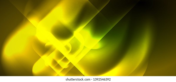 Líneas tecno brillantes de neón, plantilla de fondo abstracta azul de alta tecnología futurista, diseño vectorial