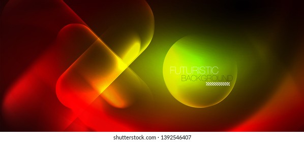Líneas tecno brillantes de neón, plantilla de fondo abstracta azul de alta tecnología futurista, diseño vectorial