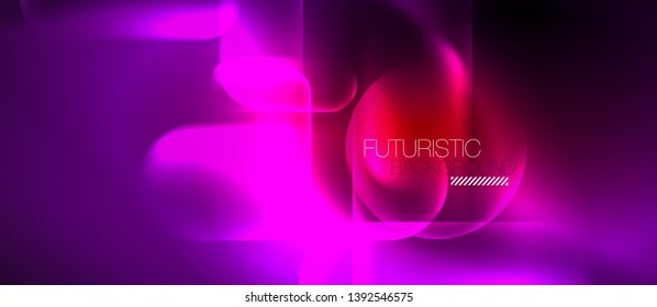 Líneas tecno brillantes de neón, plantilla de fondo abstracta azul de alta tecnología futurista, diseño vectorial