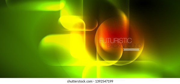 Neon glowing techno lines, blue hi-tech futuristic abstract background template, vector design