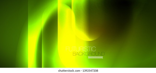 Líneas tecno brillantes de neón, plantilla de fondo abstracta azul de alta tecnología futurista, diseño vectorial