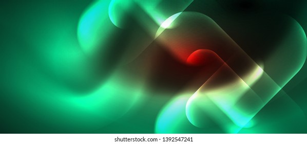Neon glowing techno lines, blue hi-tech futuristic abstract background template, vector design