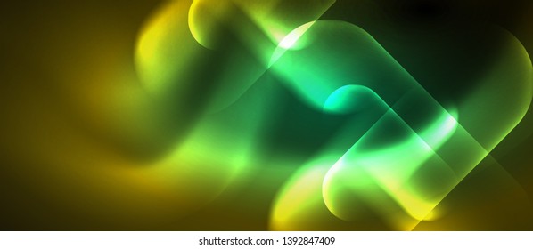Neon glowing techno lines, blue hi-tech futuristic abstract background template, vector design