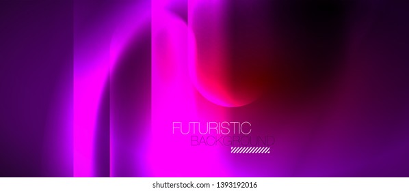 Neon glowing techno lines, blue hi-tech futuristic abstract background template, vector design