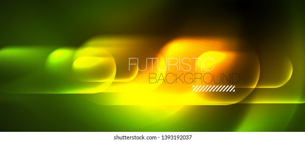 Neon glowing techno lines, blue hi-tech futuristic abstract background template, vector design