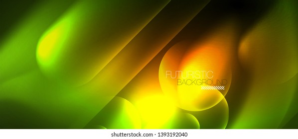 Neon glowing techno lines, blue hi-tech futuristic abstract background template, vector design