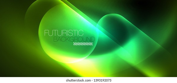 Neon glowing techno lines, blue hi-tech futuristic abstract background template, vector design