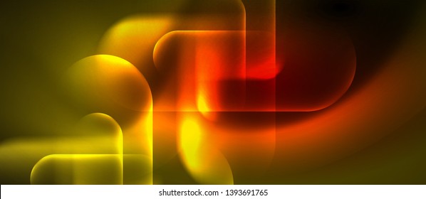 Neon glowing techno lines, blue hi-tech futuristic abstract background template, vector design