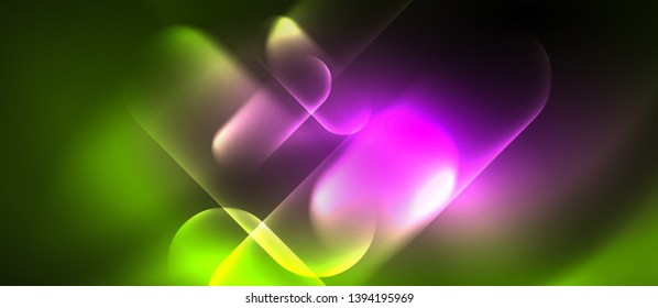 Neon glowing techno lines, blue hi-tech futuristic abstract background template, vector design