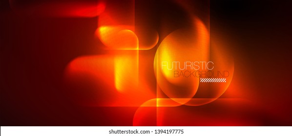 Neon glowing techno lines, blue hi-tech futuristic abstract background template, vector design